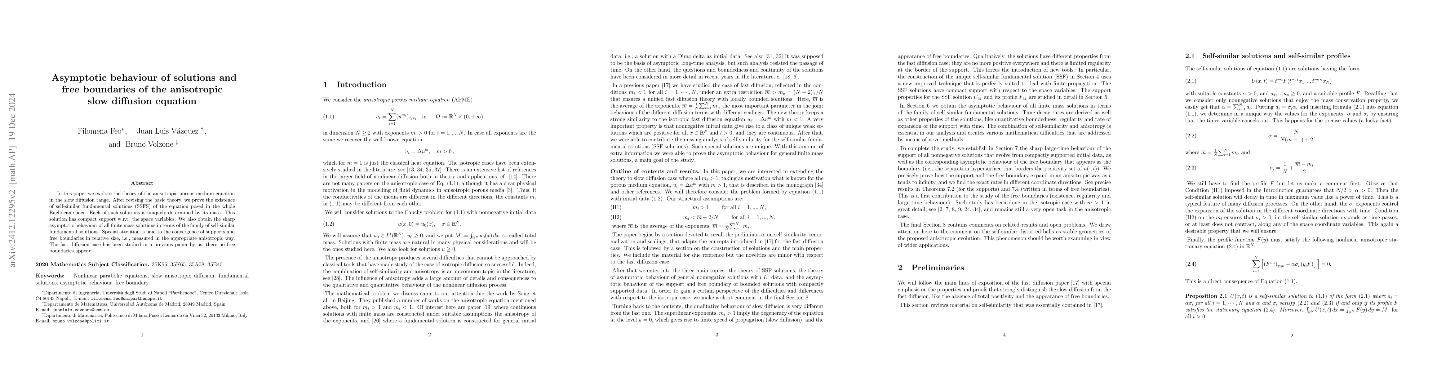 Thumbnail for Asymptotic behaviour of solutions and free boundaries of the anisotropic
  slow diffusion equation