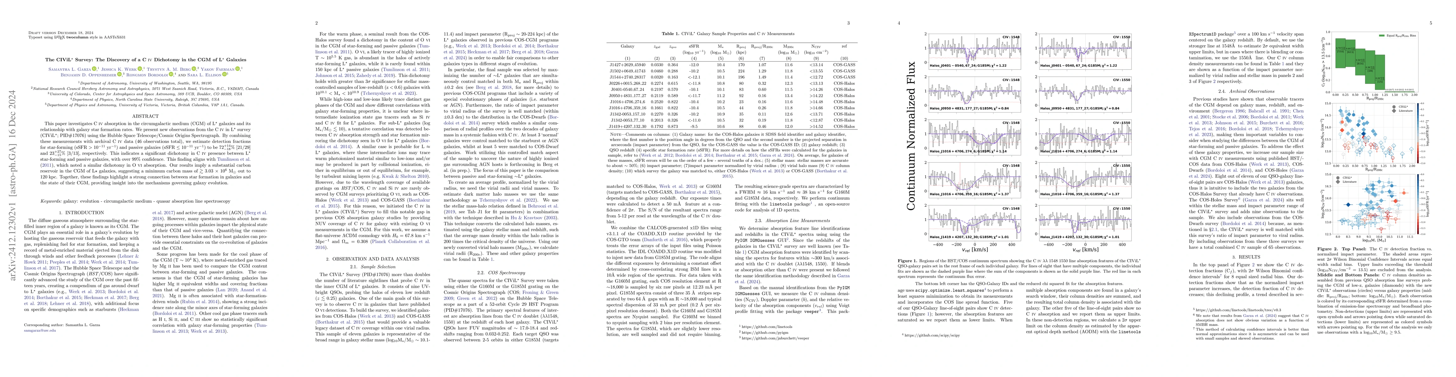 Thumbnail for The CIViL* Survey: The Discovery of a C IV Dichotomy in the CGM of L*
  Galaxies