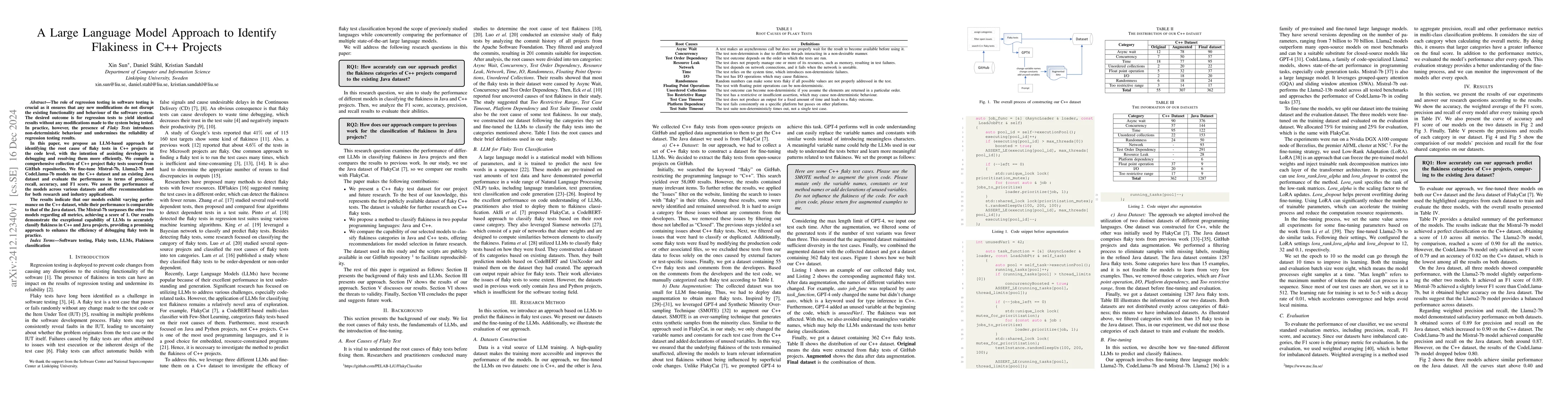 Thumbnail for A Large Language Model Approach to Identify Flakiness in C++ Projects