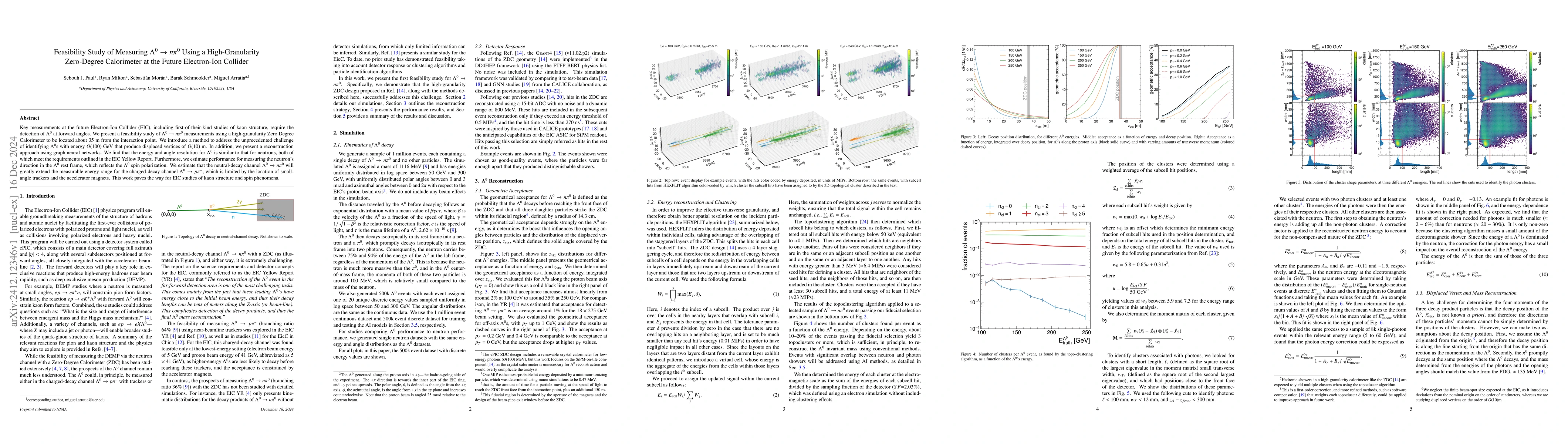 Thumbnail for Feasibility Study of Measuring $Λ^0\to nπ^{0}$ Using a
  High-Granularity Zero-Degree Calorimeter at the Future Electron-Ion Collider