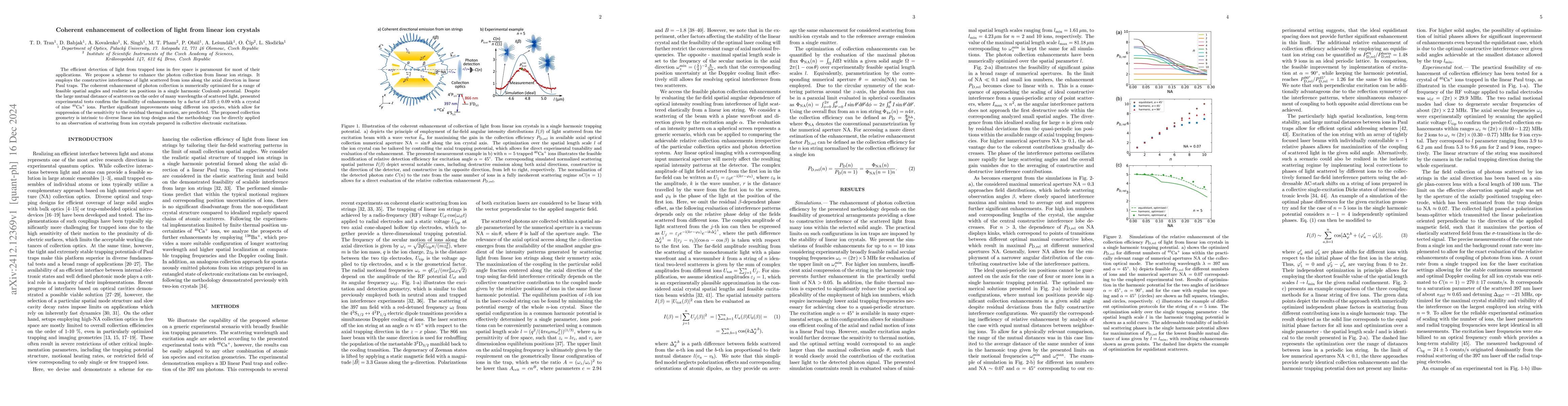 Thumbnail for Coherent enhancement of collection of light from linear ion crystals