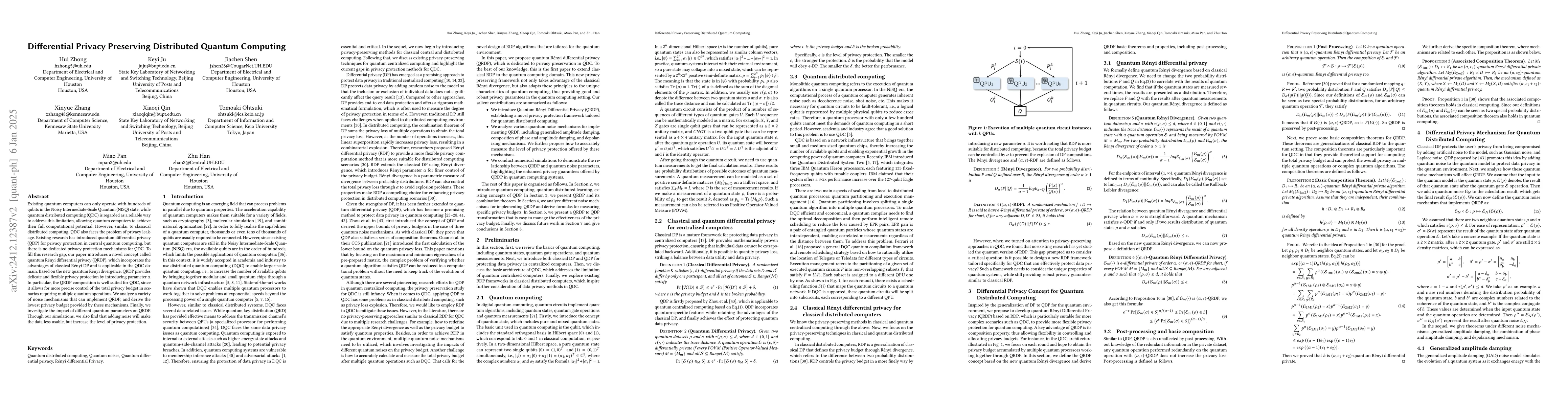 Thumbnail for Differential Privacy Preserving Distributed Quantum Computing