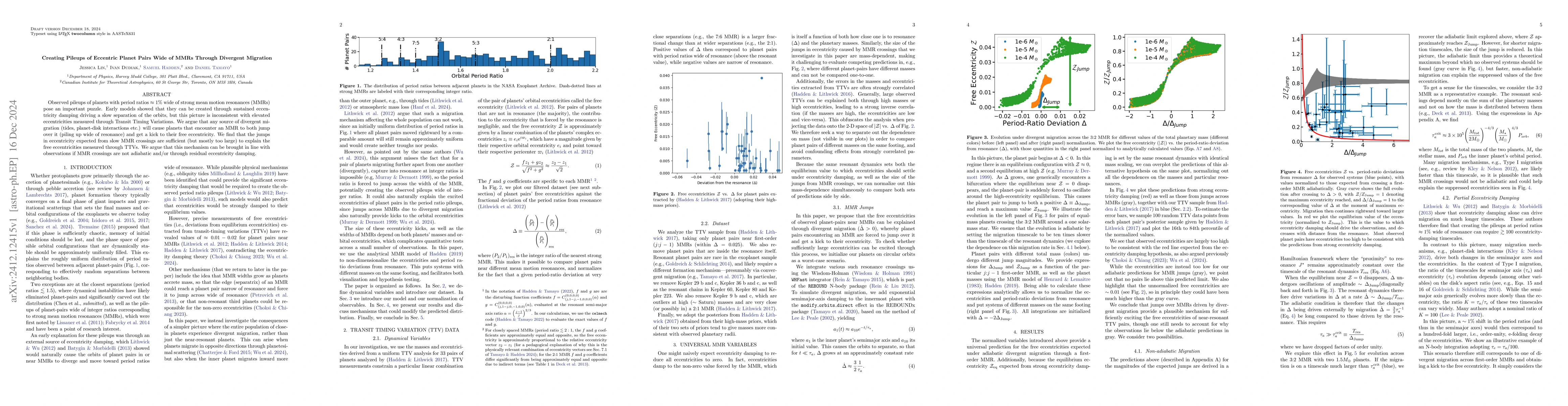 Thumbnail for Creating Pileups of Eccentric Planet Pairs Wide of MMRs Through
  Divergent Migration