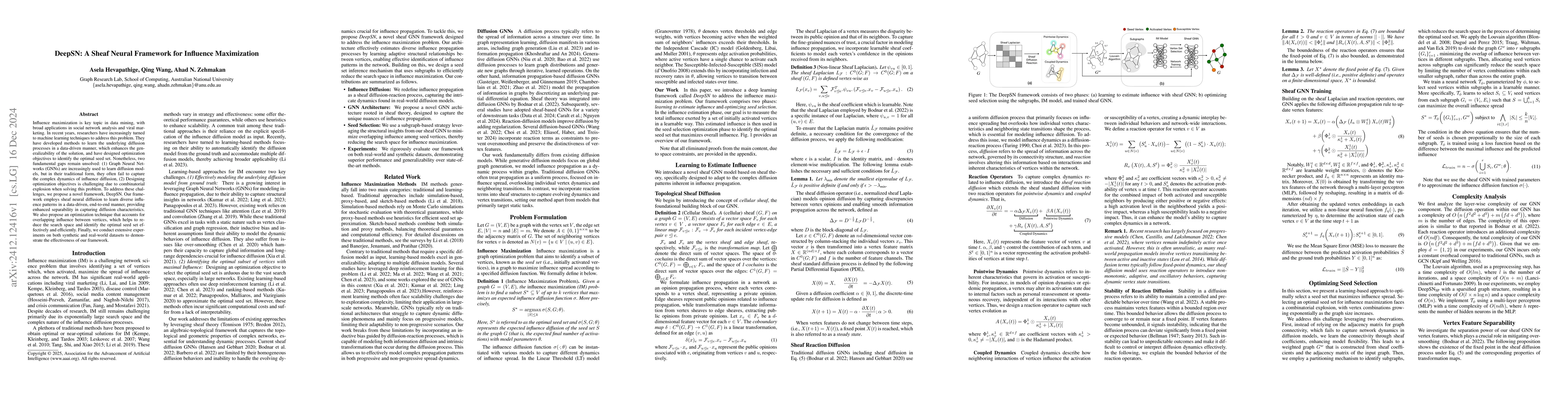 Thumbnail for DeepSN: A Sheaf Neural Framework for Influence Maximization