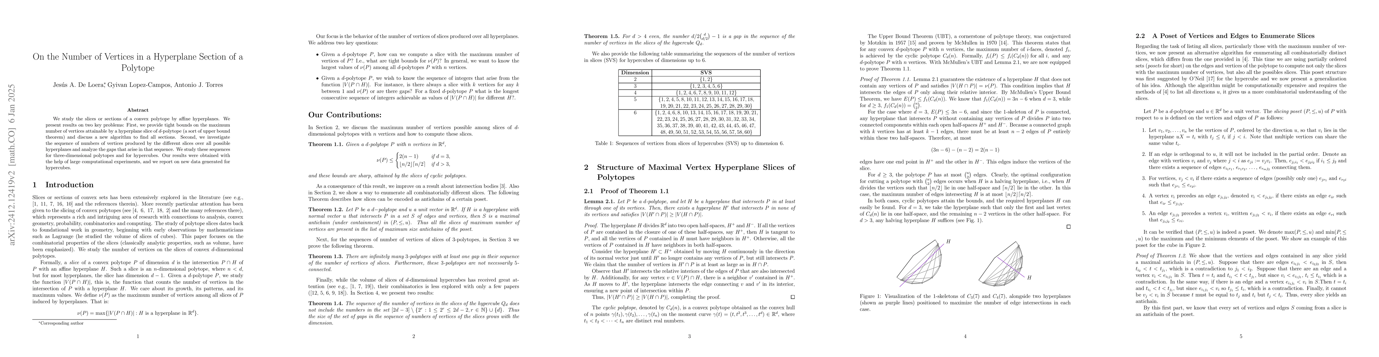 Thumbnail for On the Number of Vertices in a Hyperplane Section of a Polytope