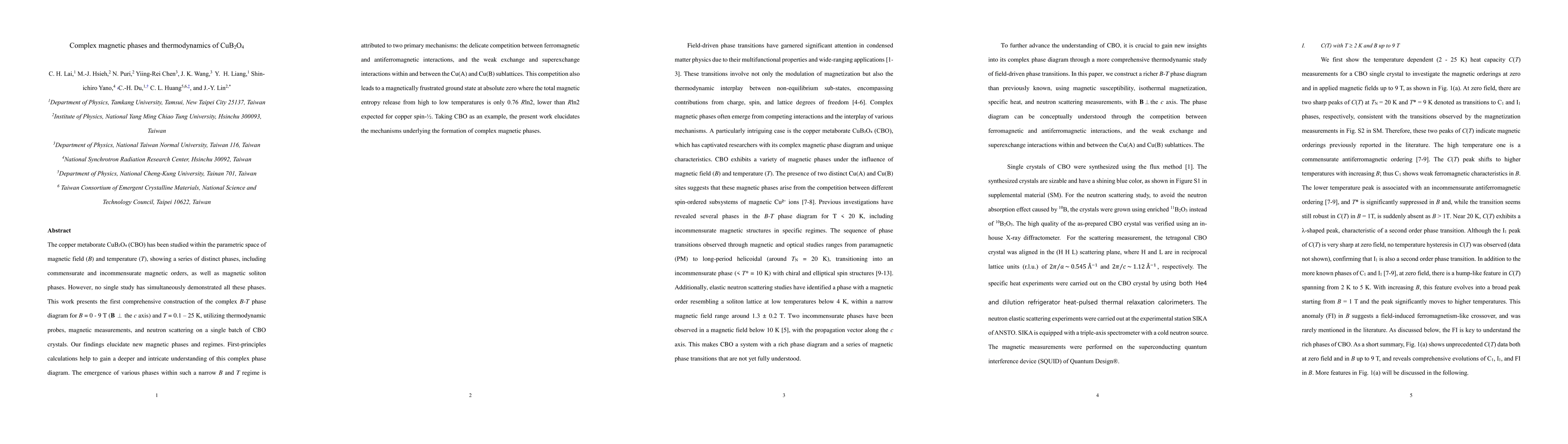 Thumbnail for Complex magnetic phases and thermodynamics of CuB_2O_4