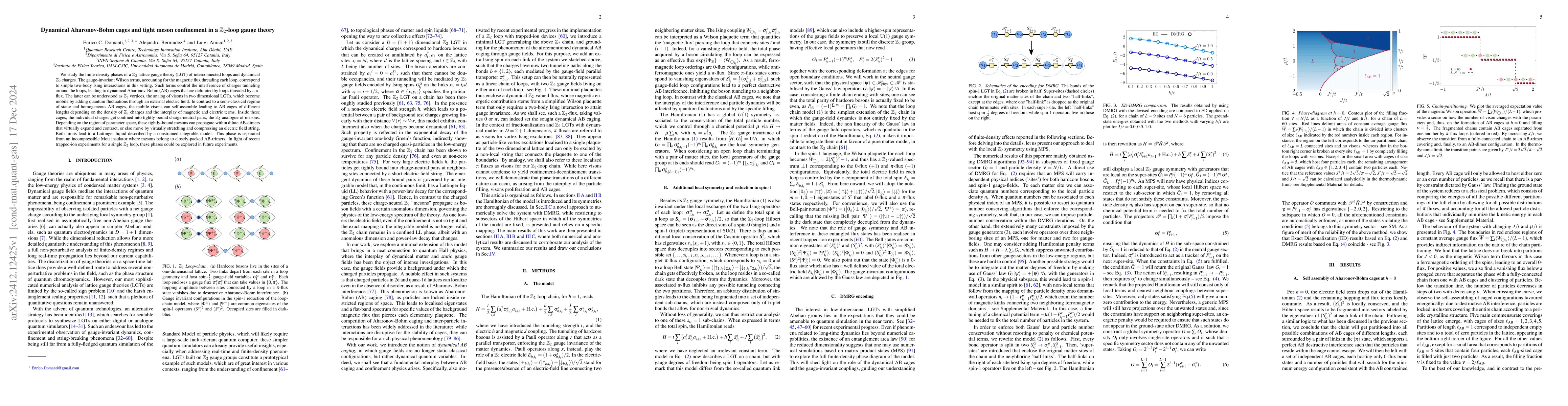 Thumbnail for Dynamical Aharonov-Bohm cages and tight meson confinement in a
  $\mathbb{Z}_2$-loop gauge theory