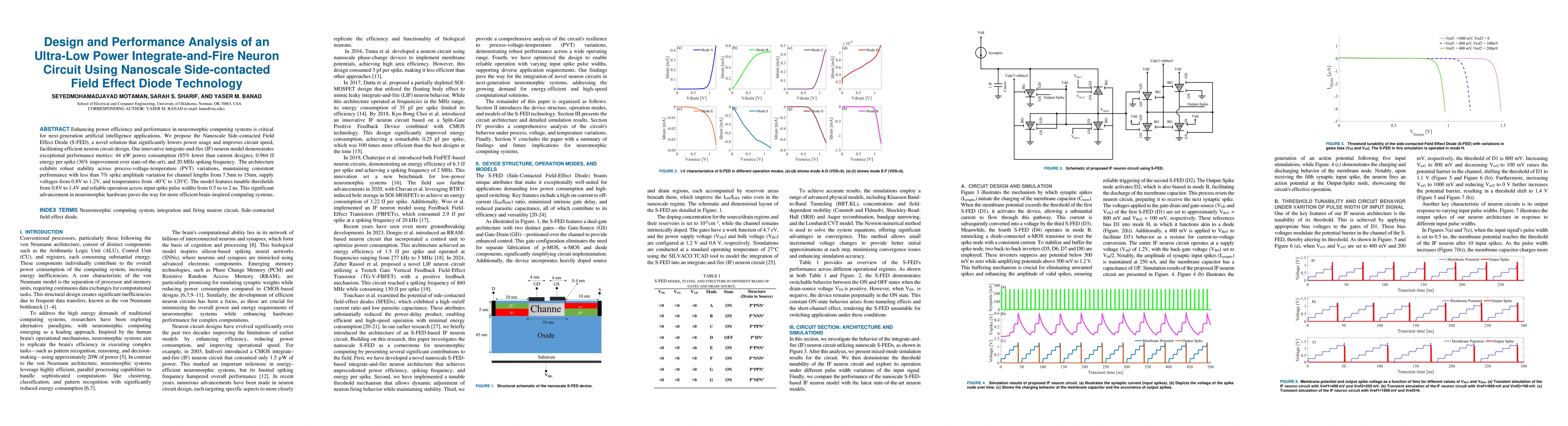Thumbnail for Design and Performance Analysis of an Ultra-Low Power Integrate-and-Fire
  Neuron Circuit Using Nanoscale Side-contacted Field Effect Diode Technology