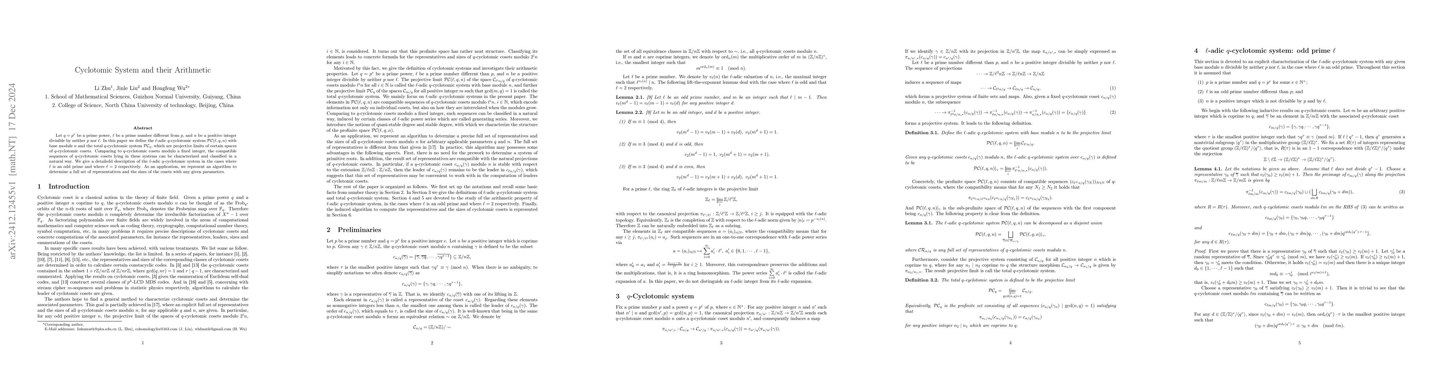 Thumbnail for Cyclotomic System and their Arithmetic