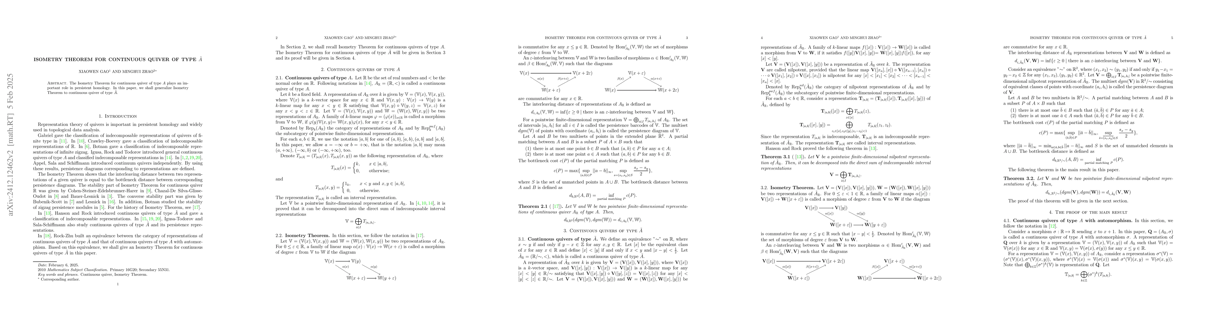 Thumbnail for Isometry Theorem for Continuous Quiver of Type $\tilde{A}$
