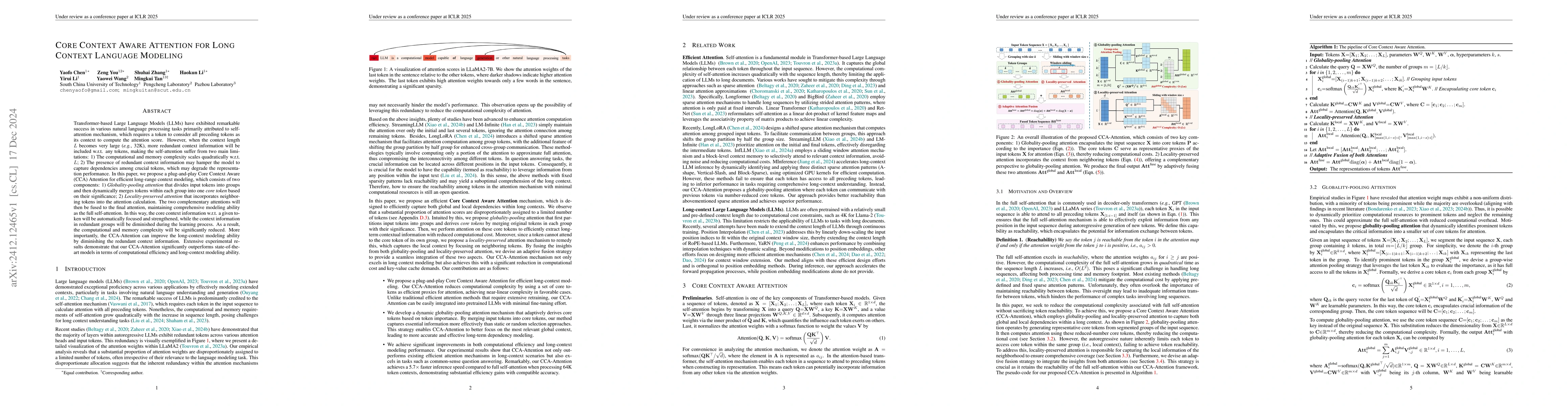 Thumbnail for Core Context Aware Attention for Long Context Language Modeling