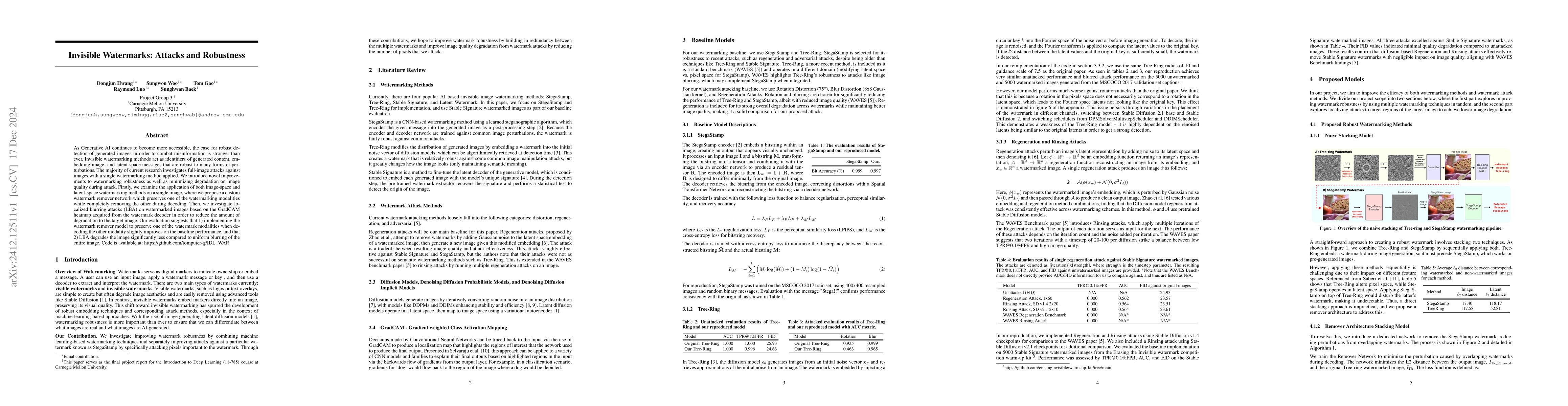 Thumbnail for Invisible Watermarks: Attacks and Robustness
