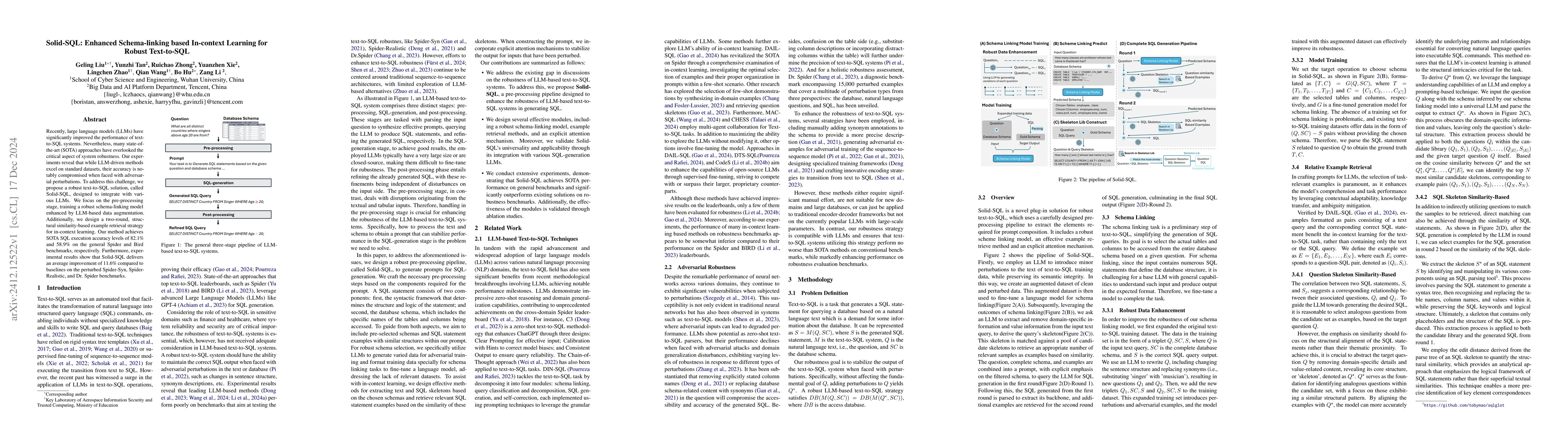 Thumbnail for Solid-SQL: Enhanced Schema-linking based In-context Learning for Robust
  Text-to-SQL