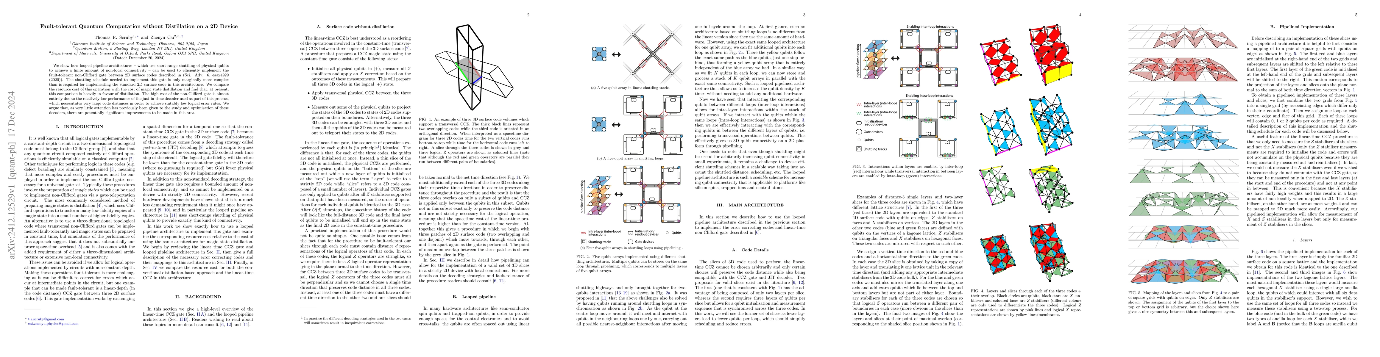 Thumbnail for Fault-tolerant Quantum Computation without Distillation on a 2D Device