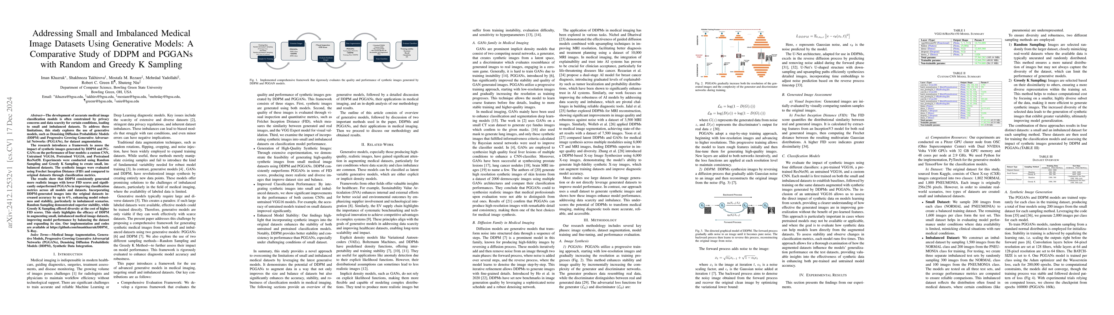 Thumbnail for Addressing Small and Imbalanced Medical Image Datasets Using Generative
  Models: A Comparative Study of DDPM and PGGANs with Random and Greedy K
  Sampling