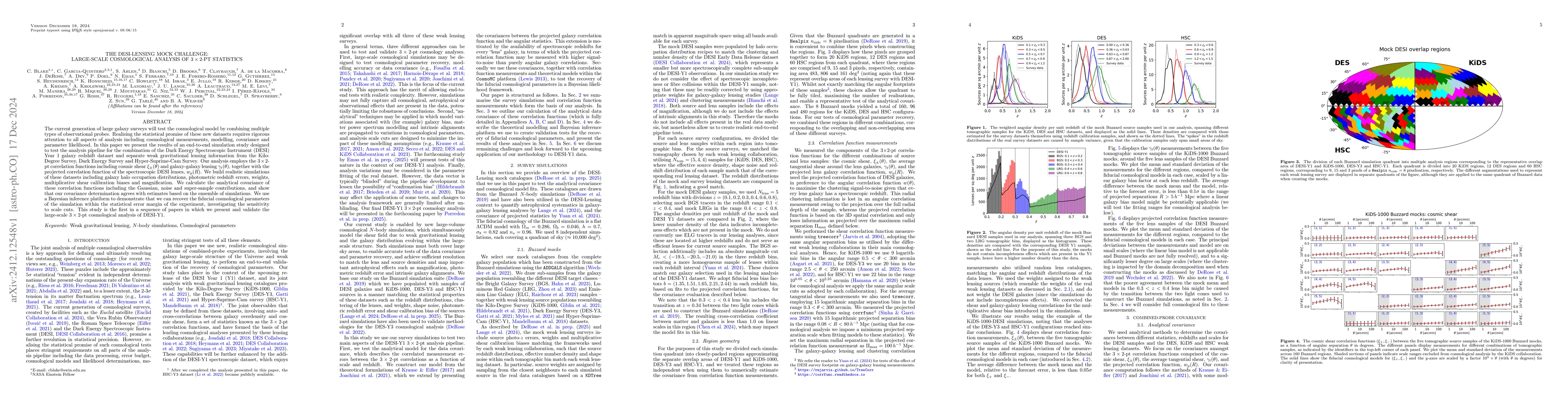 Thumbnail for The DESI-Lensing Mock Challenge: large-scale cosmological analysis of
  3x2-pt statistics