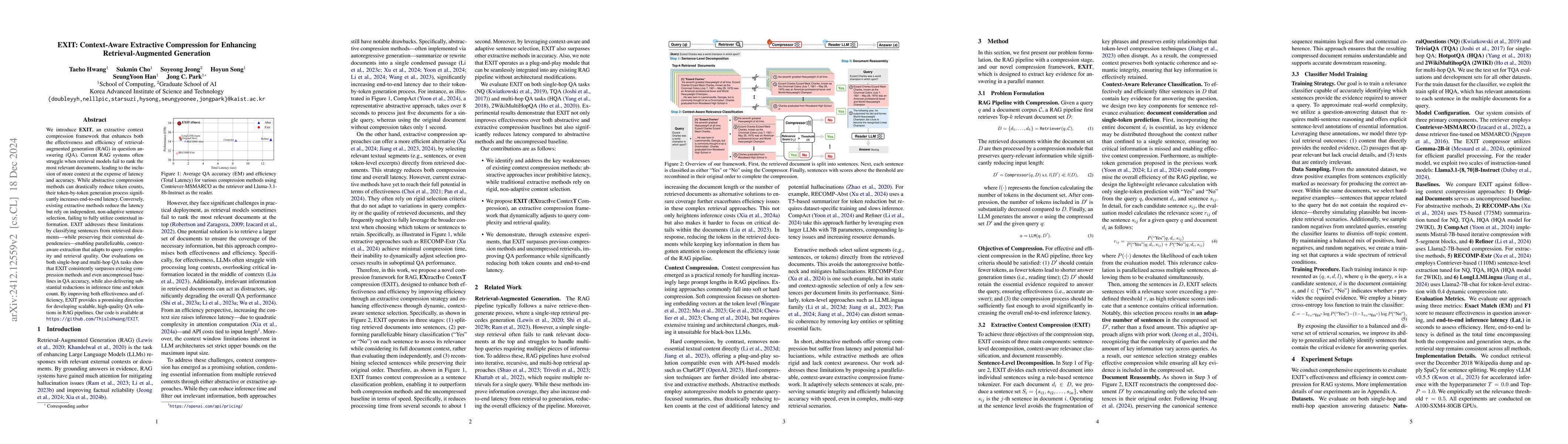 Thumbnail for EXIT: Context-Aware Extractive Compression for Enhancing
  Retrieval-Augmented Generation