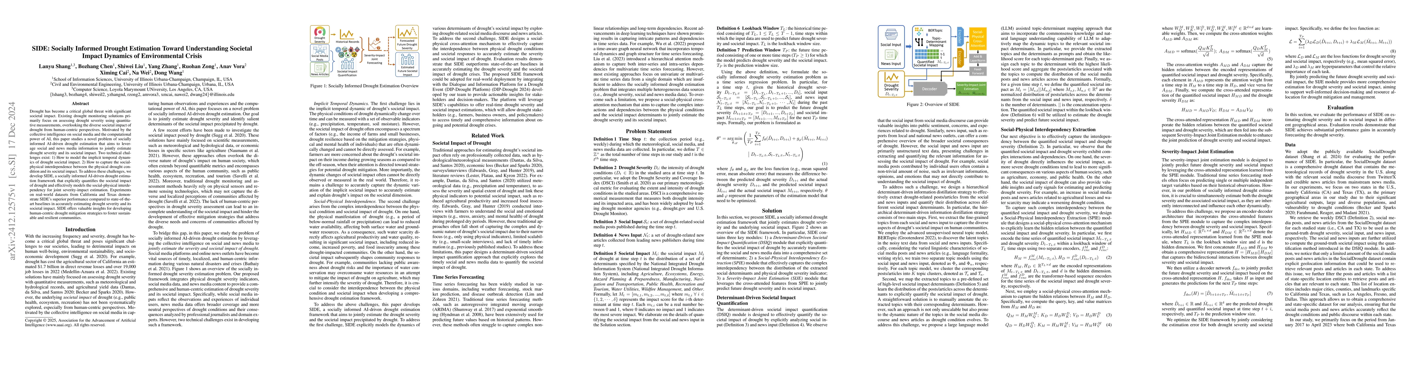 Thumbnail for SIDE: Socially Informed Drought Estimation Toward Understanding Societal
  Impact Dynamics of Environmental Crisis