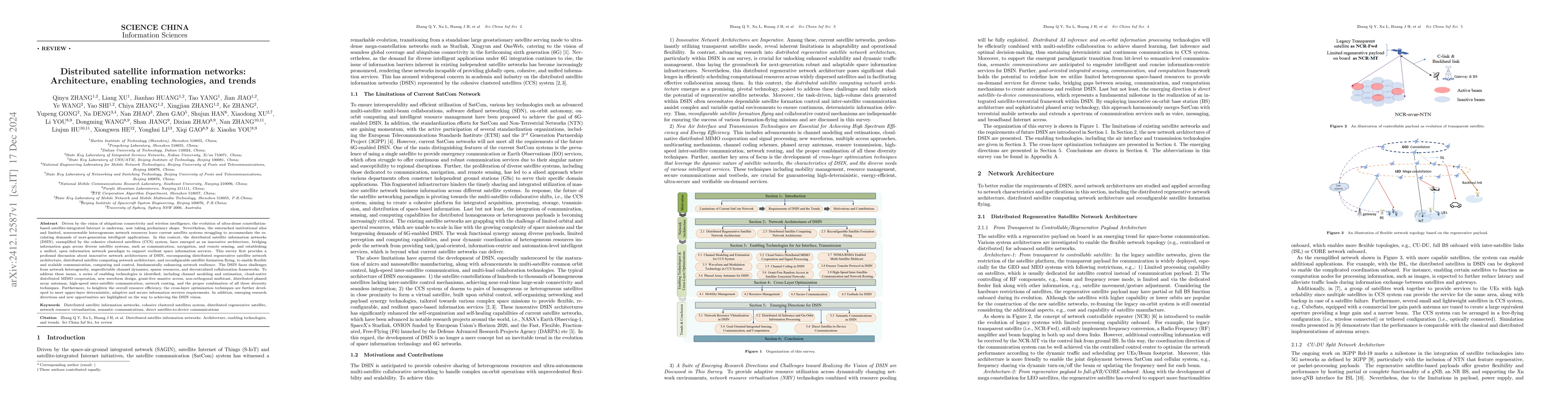 Thumbnail for Distributed satellite information networks: Architecture, enabling
  technologies, and trends