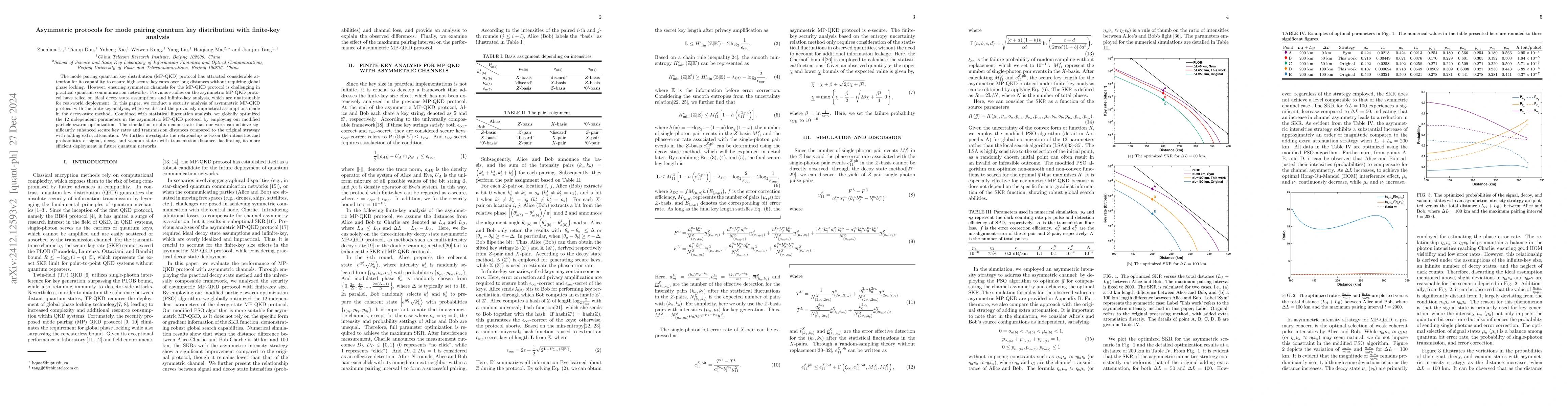 Thumbnail for Asymmetric protocols for mode pairing quantum key distribution with
  finite-key analysis