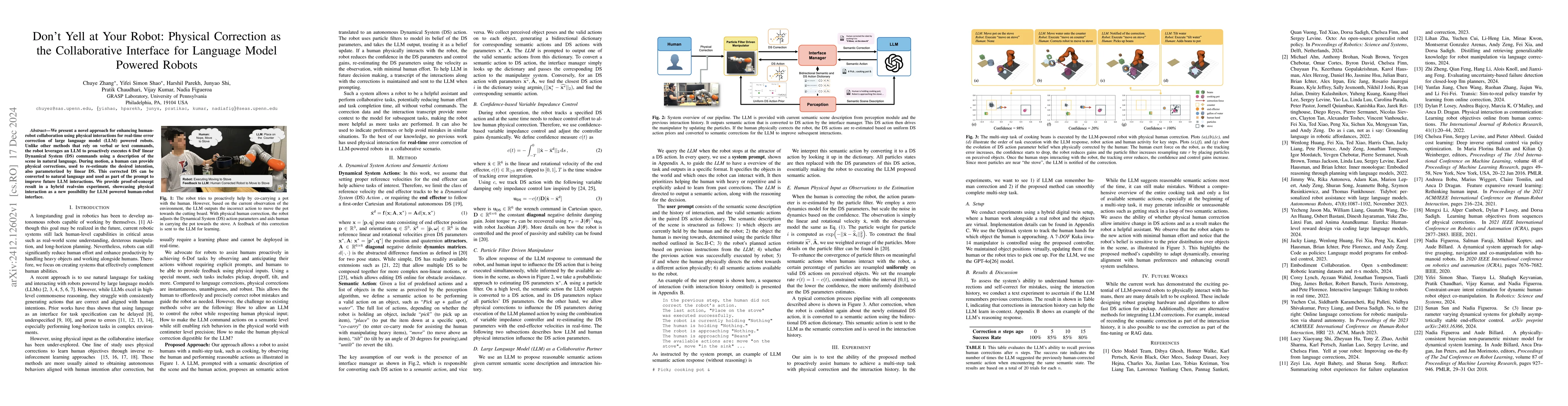 Thumbnail for Don't Yell at Your Robot: Physical Correction as the Collaborative
  Interface for Language Model Powered Robots