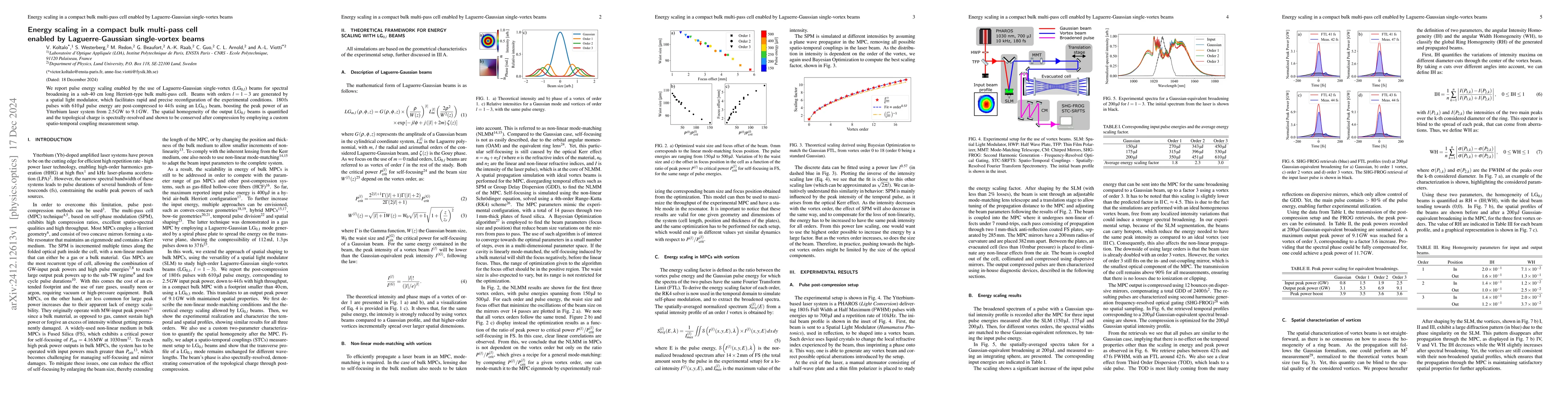 Thumbnail for Energy scaling in a compact bulk multi-pass cell enabled by
  Laguerre-Gaussian single-vortex beams