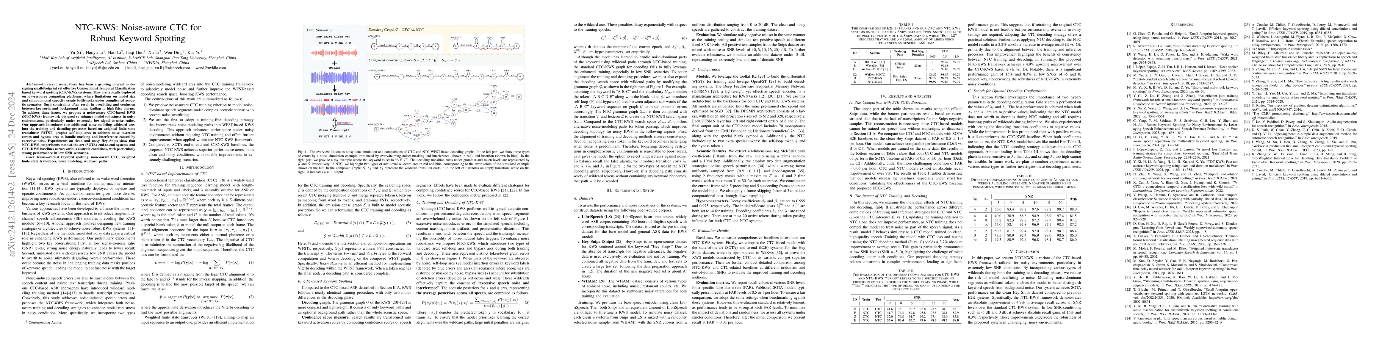 Thumbnail for NTC-KWS: Noise-aware CTC for Robust Keyword Spotting