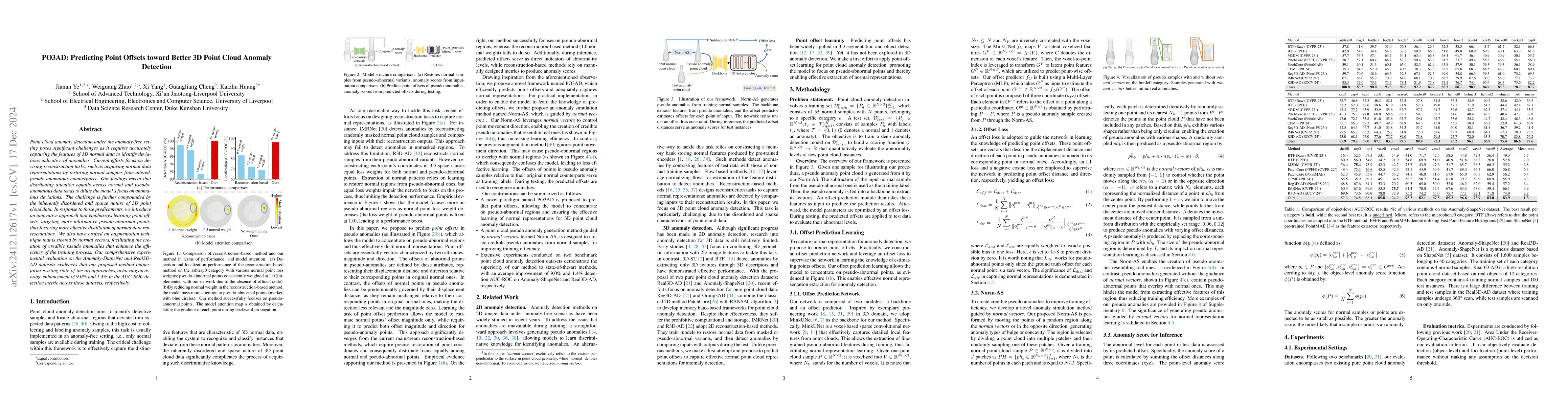 Thumbnail for PO3AD: Predicting Point Offsets toward Better 3D Point Cloud Anomaly
  Detection