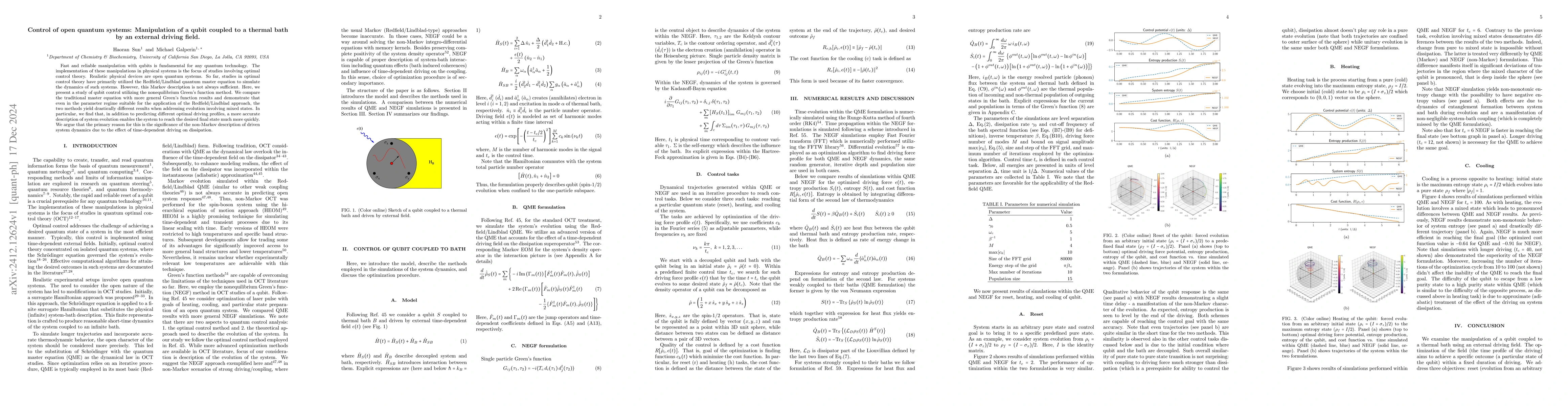 Thumbnail for Control of open quantum systems: Manipulation of a qubit coupled to a
  thermal bath by an external driving field