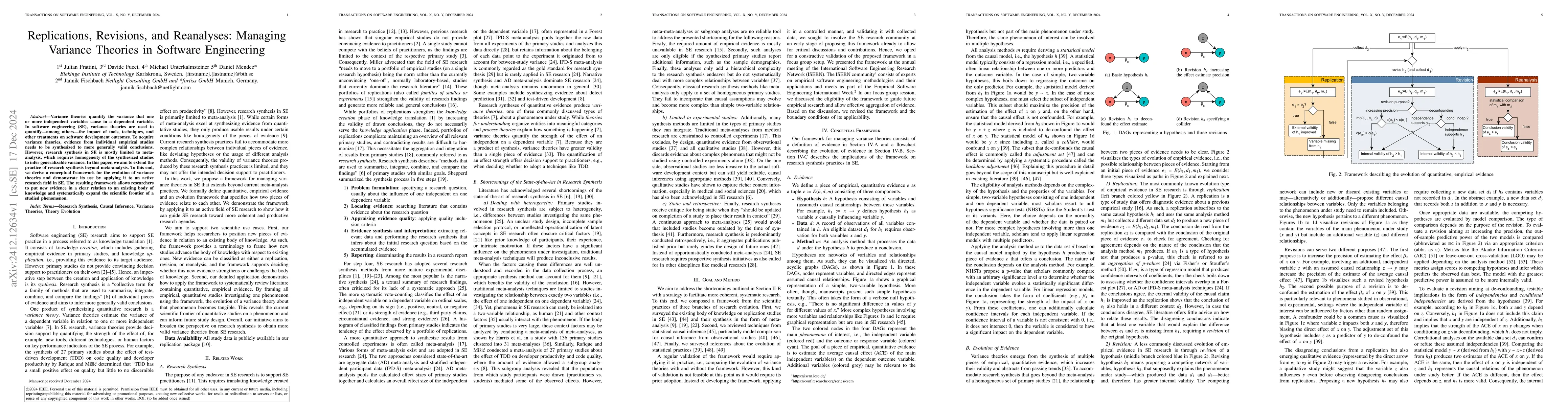 Thumbnail for Replications, Revisions, and Reanalyses: Managing Variance Theories in
  Software Engineering