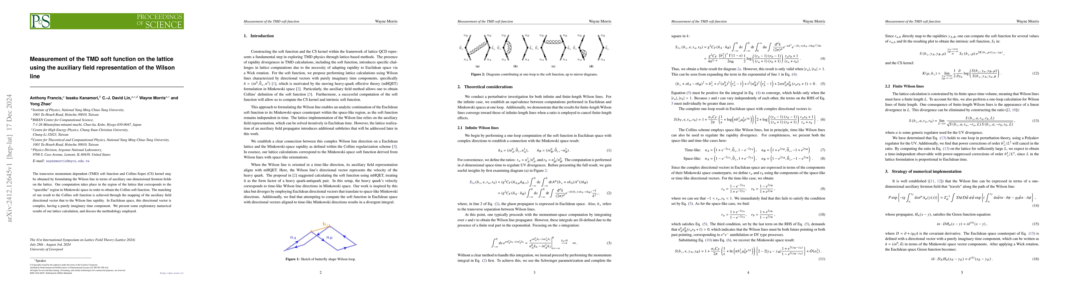Thumbnail for Measurement of the TMD soft function on the lattice using the auxiliary
  field representation of the Wilson line