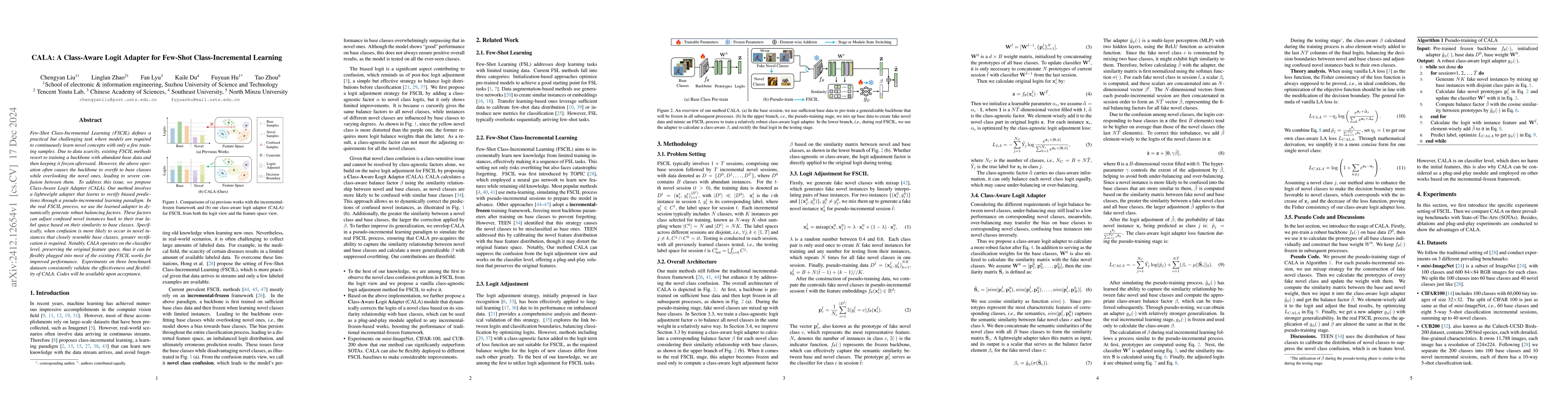 Thumbnail for CALA: A Class-Aware Logit Adapter for Few-Shot Class-Incremental
  Learning