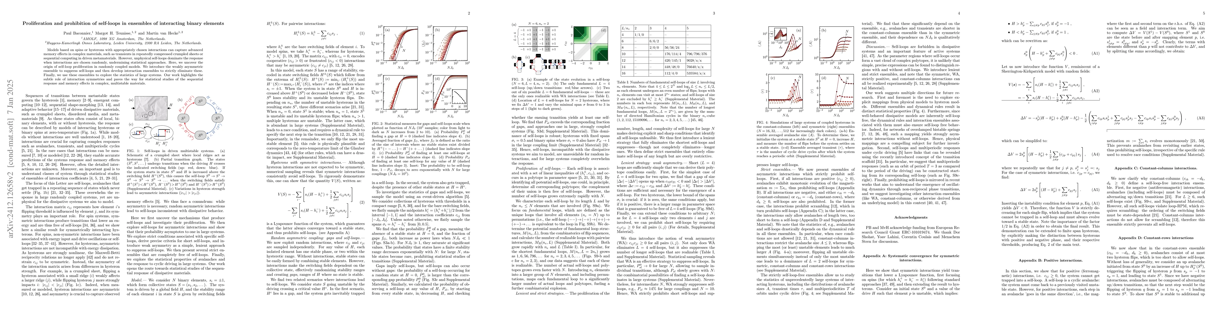 Thumbnail for Proliferation and prevention of self-loops in ensembles of interacting
  binary elements