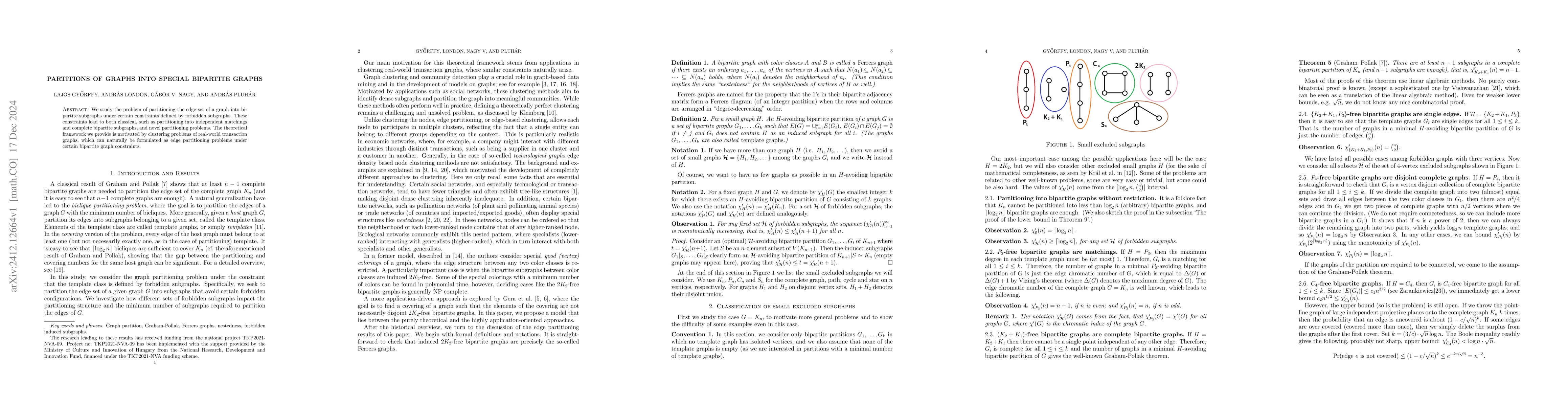 Thumbnail for Partitions of Graphs into Special Bipartite Graphs