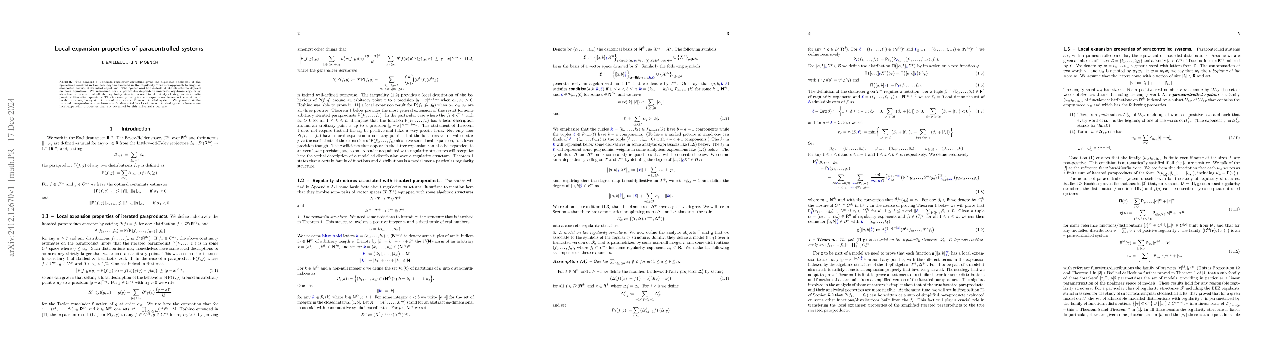 Thumbnail for Local expansion properties of paracontrolled systems