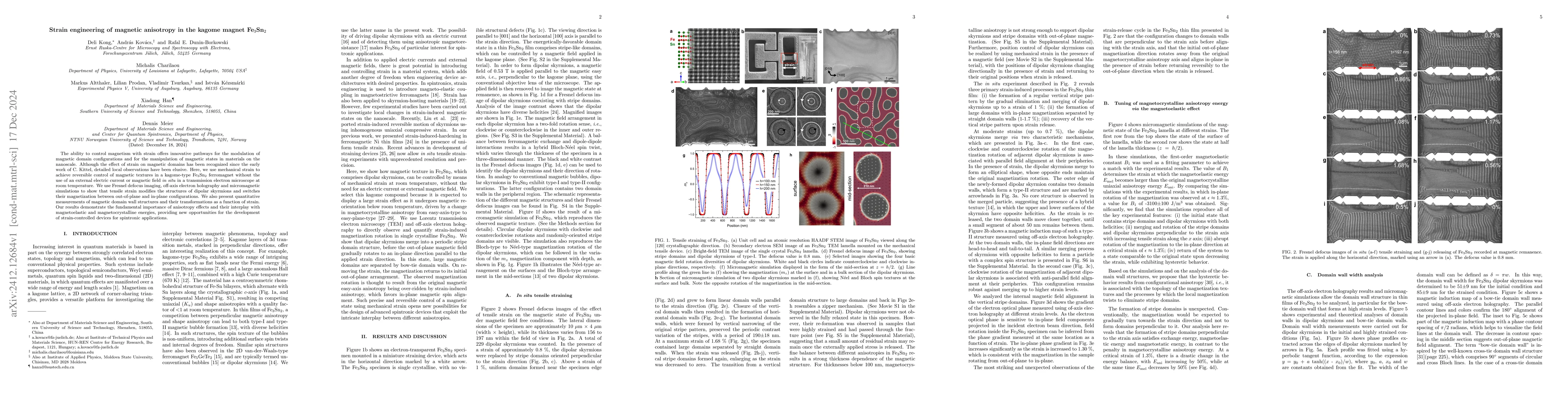 Thumbnail for Strain engineering of magnetic anisotropy in the kagome magnet Fe3Sn2