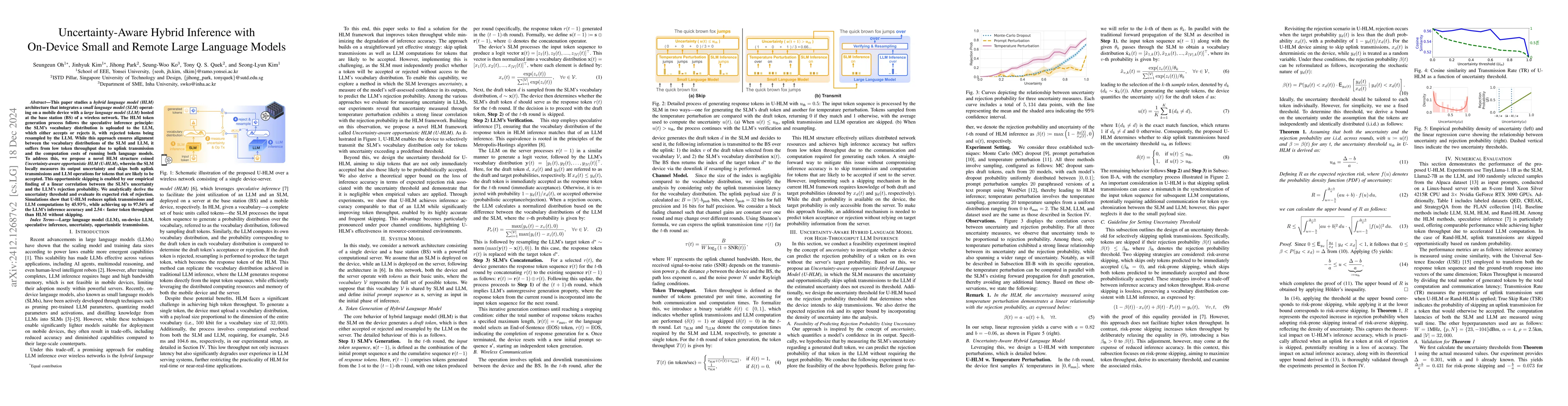 Thumbnail for Uncertainty-Aware Hybrid Inference with On-Device Small and Remote Large
  Language Models