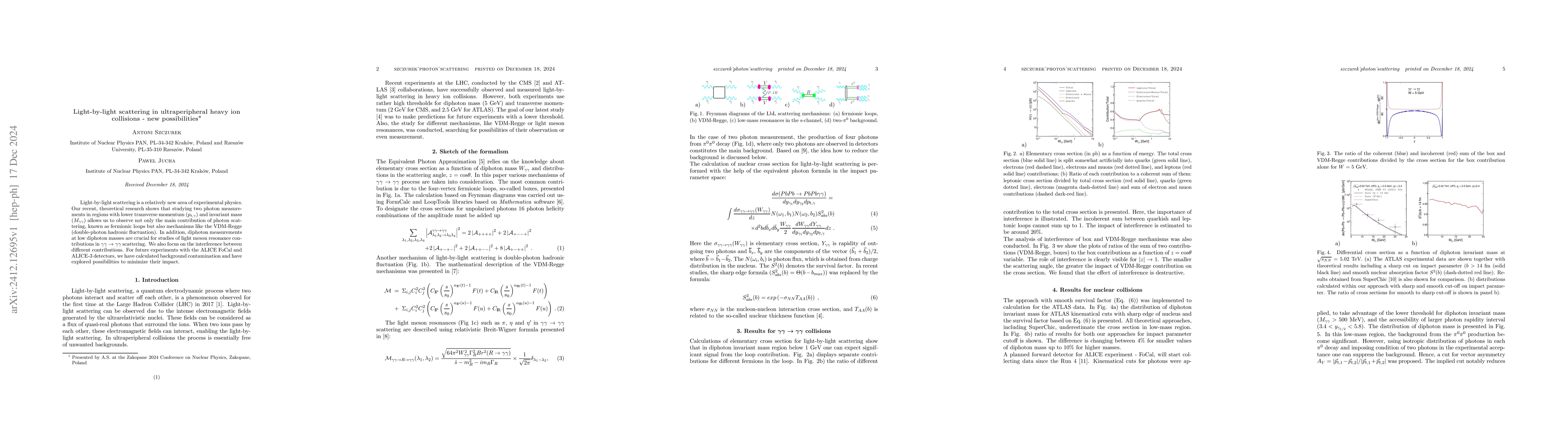 Thumbnail for Light-by-light scattering in ultraperipheral heavy ion collisions -- new
  possibilities