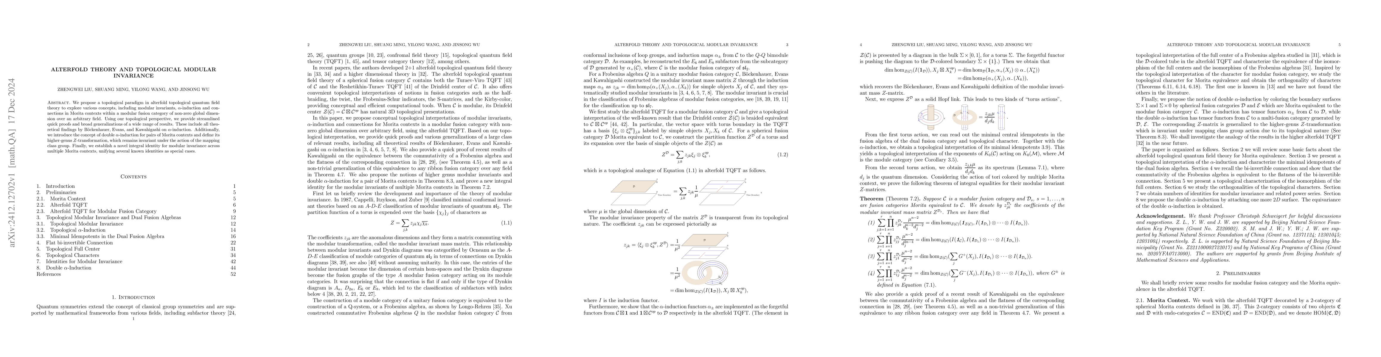 Thumbnail for Alterfold Theory and Topological Modular Invariance