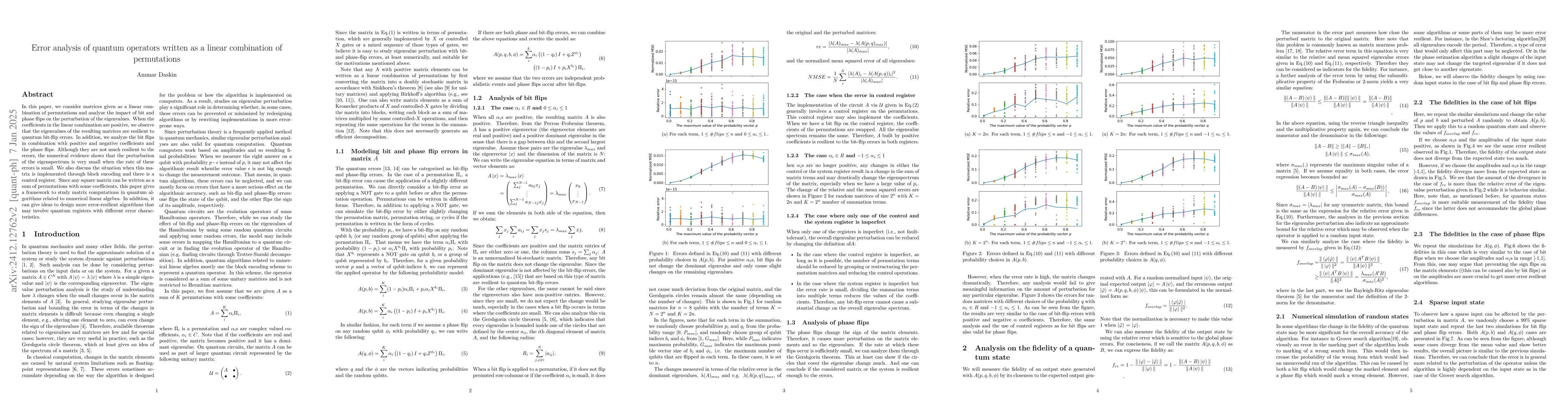 Thumbnail for Error analysis of quantum operators written as a linear combination of
  permutations