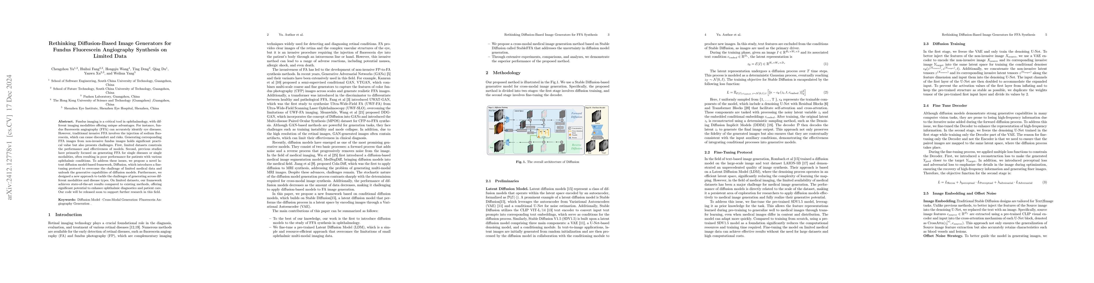 Thumbnail for Rethinking Diffusion-Based Image Generators for Fundus Fluorescein
  Angiography Synthesis on Limited Data