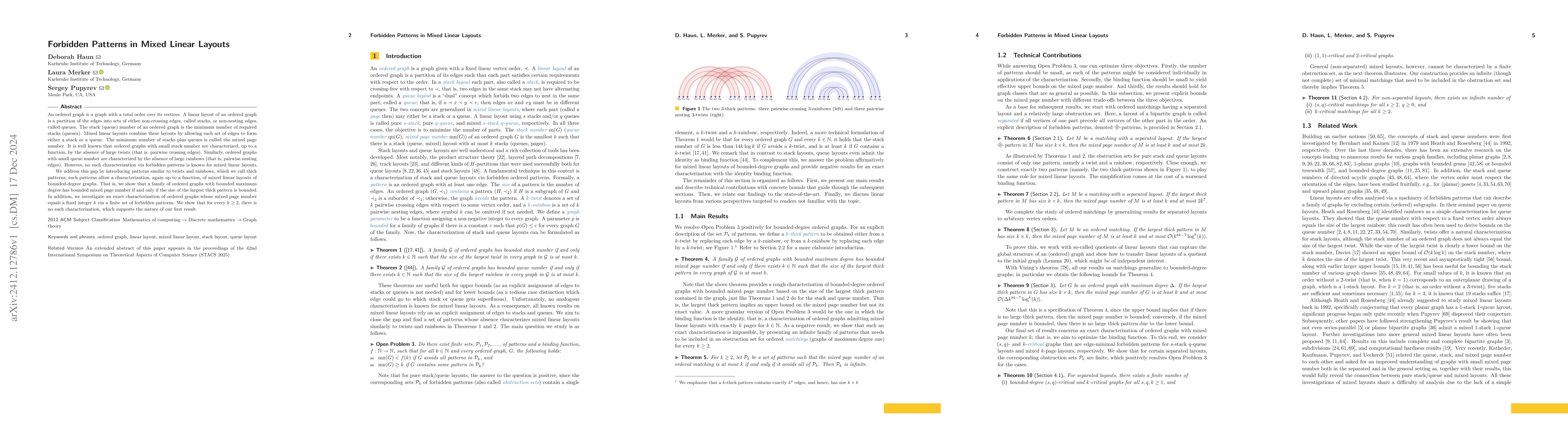 Thumbnail for Forbidden Patterns in Mixed Linear Layouts