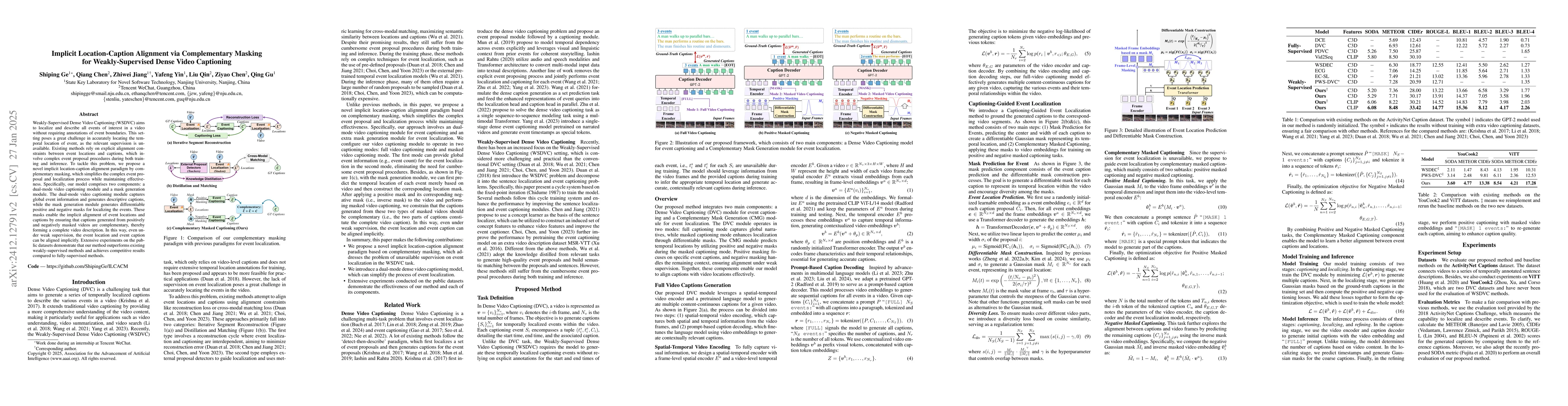Thumbnail for Implicit Location-Caption Alignment via Complementary Masking for
  Weakly-Supervised Dense Video Captioning