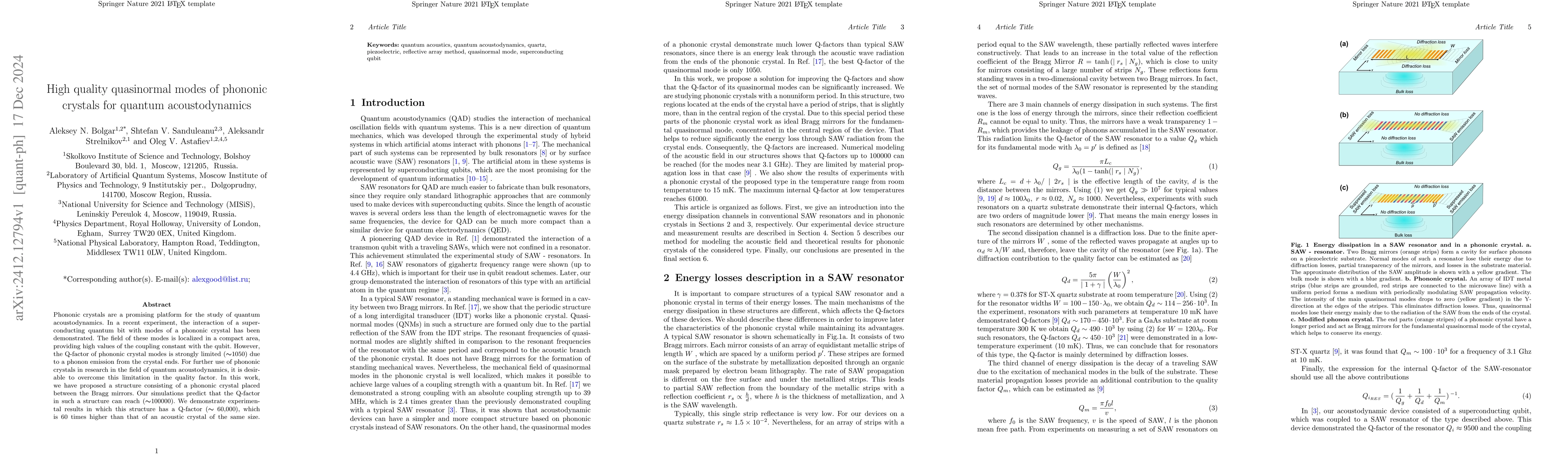 Thumbnail for High quality quasinormal modes of phononic crystals for quantum
  acoustodynamics