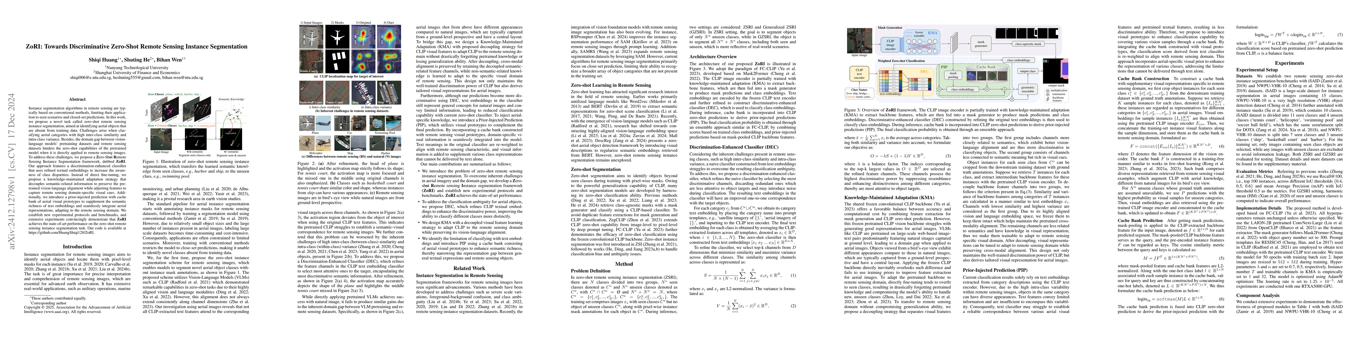 Thumbnail for ZoRI: Towards Discriminative Zero-Shot Remote Sensing Instance
  Segmentation