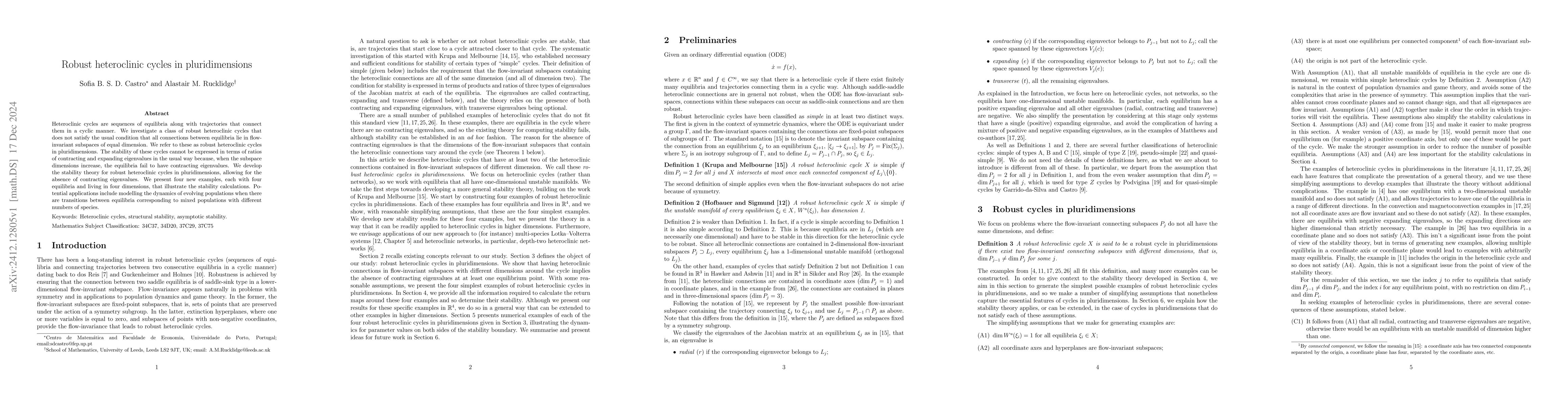 Thumbnail for Robust heteroclinic cycles in pluridimensions