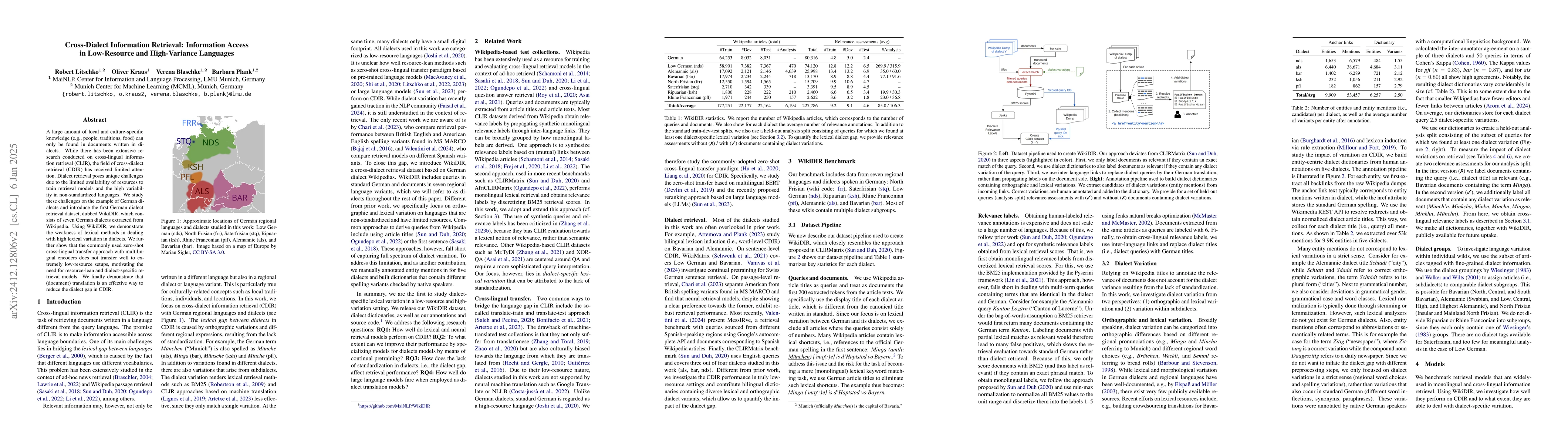 Thumbnail for Cross-Dialect Information Retrieval: Information Access in Low-Resource
  and High-Variance Languages
