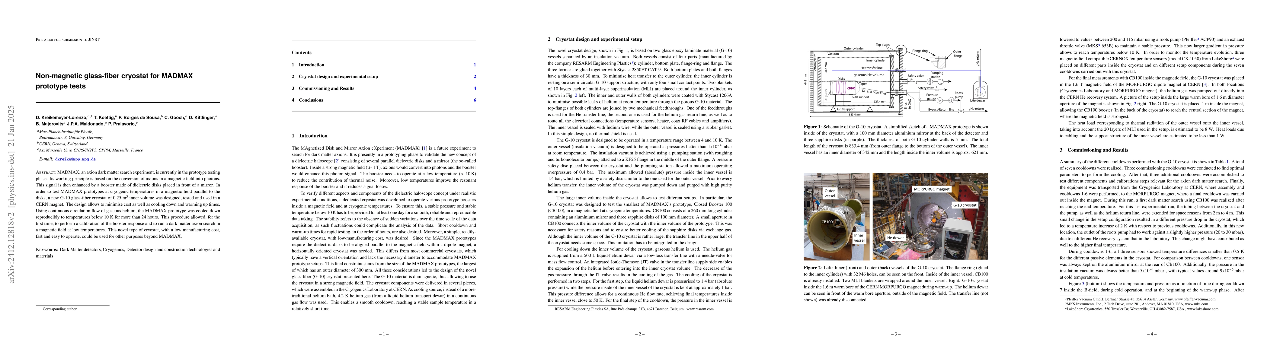 Thumbnail for Non-magnetic glass-fiber cryostat for MADMAX prototype tests