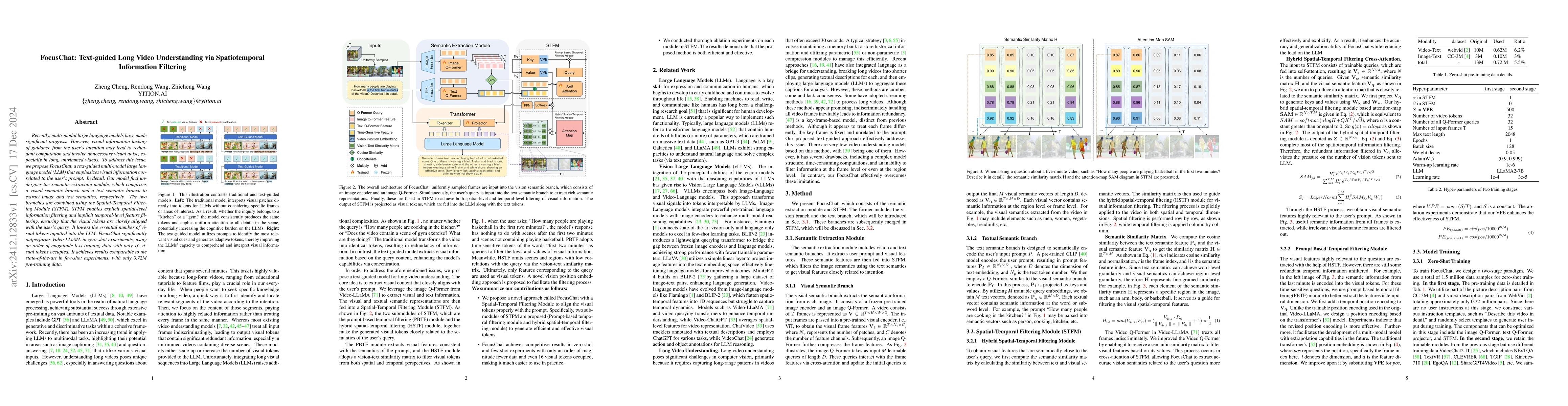Thumbnail for FocusChat: Text-guided Long Video Understanding via Spatiotemporal
  Information Filtering