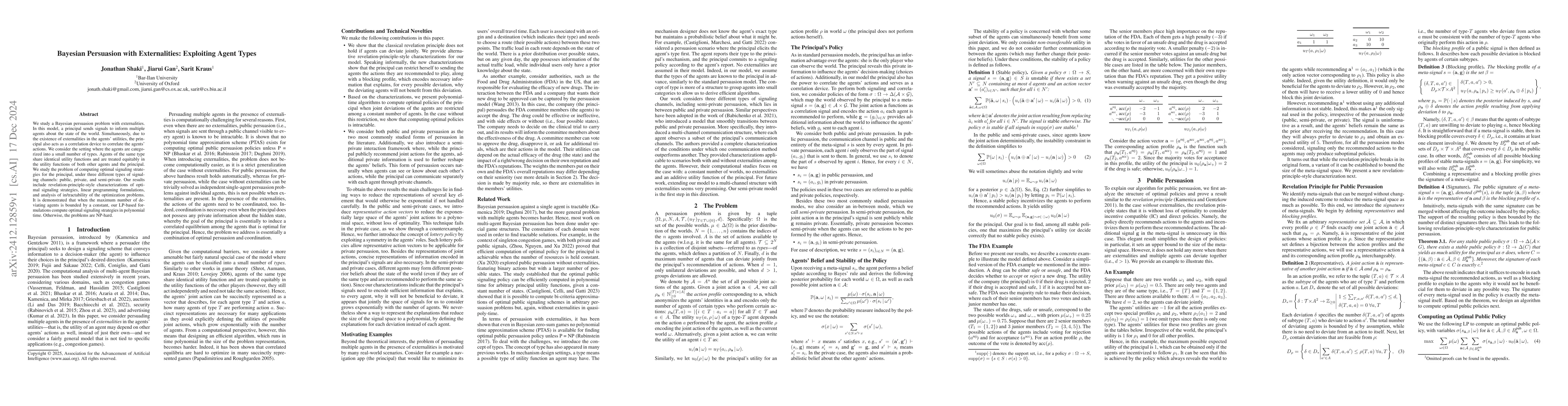 Thumbnail for Bayesian Persuasion with Externalities: Exploiting Agent Types